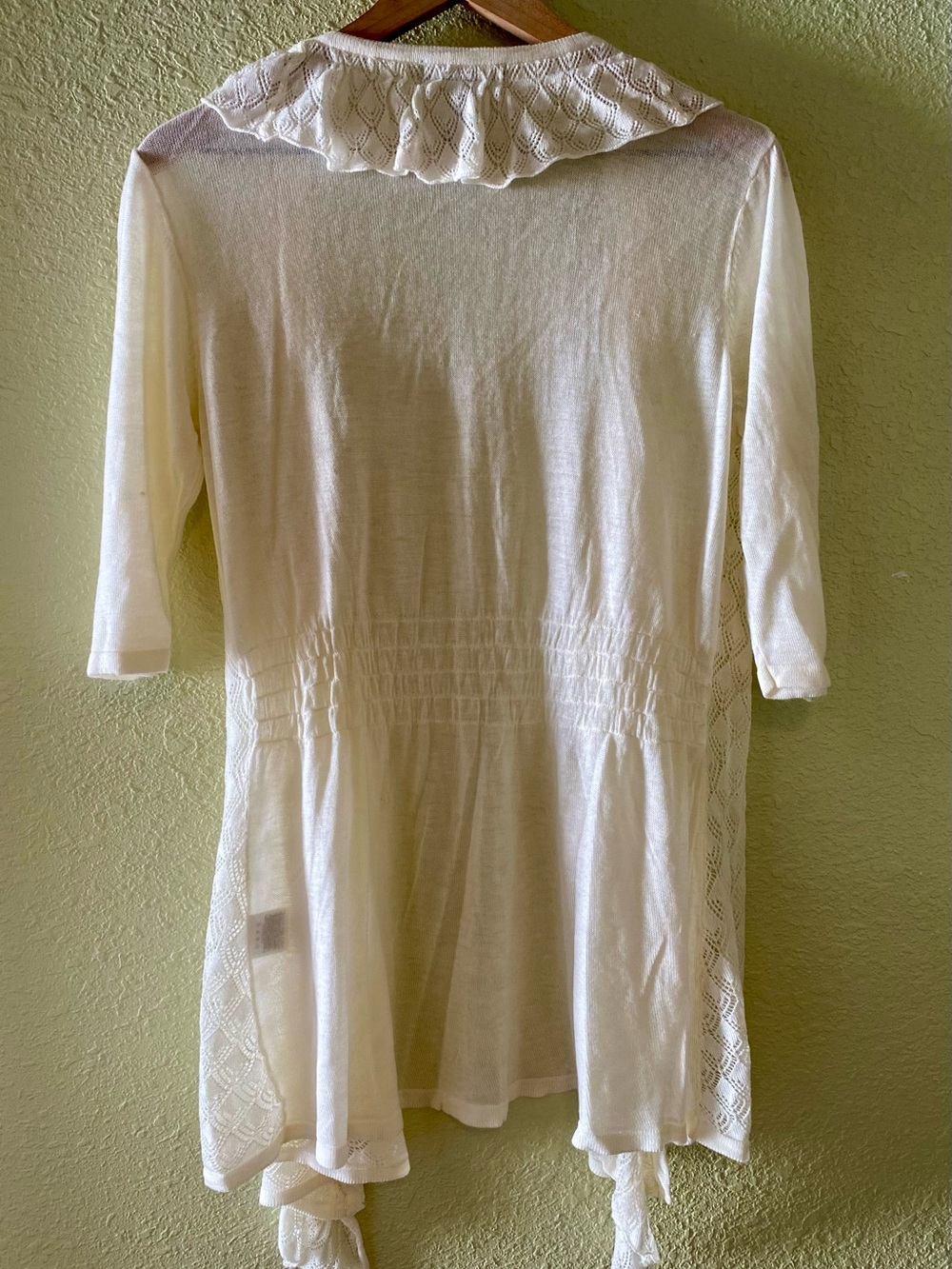 Covington Ivory Open-Front Ruffle Knit Cardigan - Picture 3 of 3
